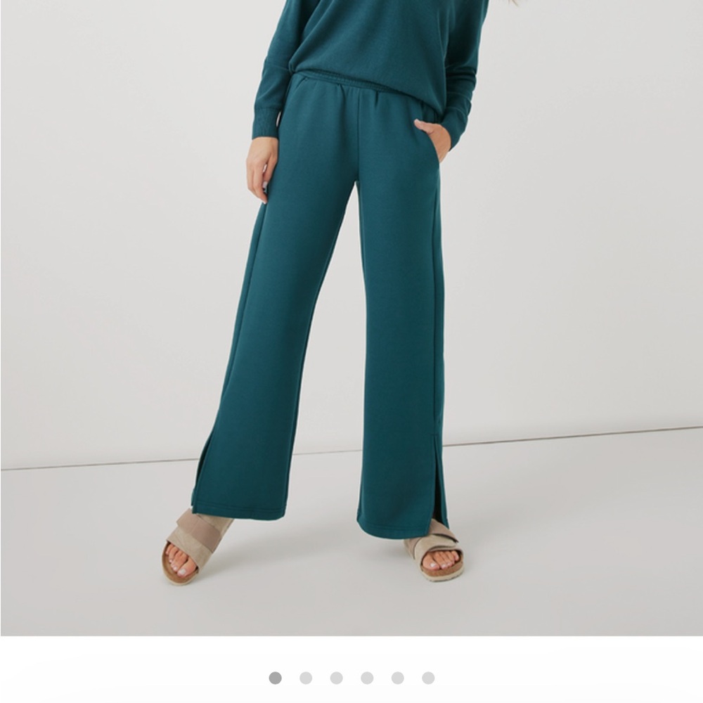 Pact Wide-Leg Pants in Teal